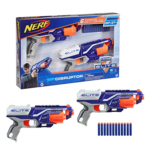 Nerf Elite Disruptor 2er-Pack – 2 Disruptor Blaster, 12 Nerf Elite Darts – 6-Dart Rotationstrommel, Schnellfeuer von NERF