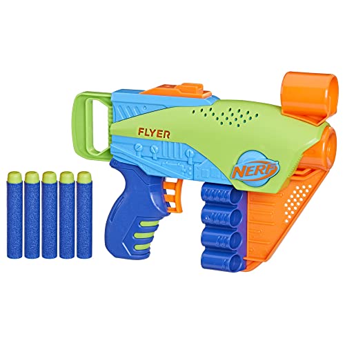 Nerf Elite Jr. Flyer Easy-Play Schaumstoff-Blaster, 5 Nerf Elite Darts, Outdoorspielzeug für Jungen und Mädchen ab 6 Nerf Elite Jr. Flyer Easy-Play Schaumstoff-Blaster, 5 Nerf Elite Darts, Outdoorspielzeug für Jungen und Mädchen ab 6 von NERF