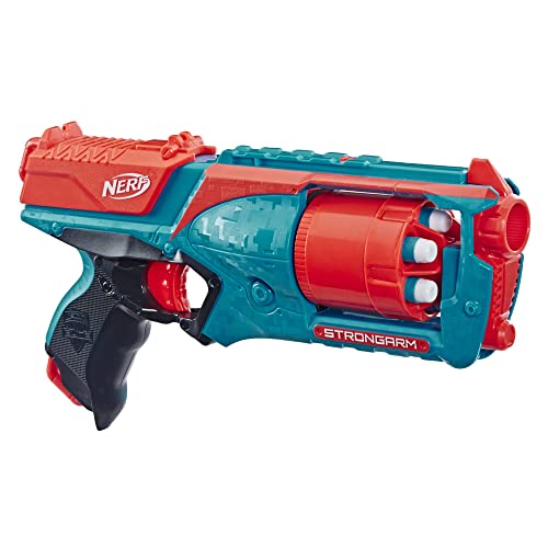 Nerf Elite Strongarm orangefarbener Blaster – Rotationstrommel, Schnellfeuer, 6 Nerf Elite Darts – für Kinder, Teenager, Erwachsene von NERF