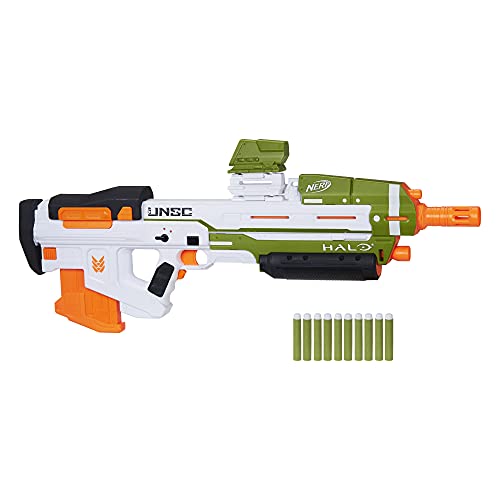 Nerf Halo MA40 motorisierter Dart Blaster – enthält abnehmbares 10-Dart Clip-Magazin, 10 Nerf Elite Darts und ansteckbares Schienenteil Nerf Halo MA40 motorisierter Dart Blaster – enthält abnehmbares 10-Dart Clip-Magazin, 10 Nerf Elite Darts und ansteckbares Schienenteil von NERF