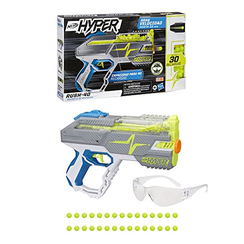 Nerf Hyper Rush-40 und 30 Nerf Hyper-Projektile, Geschwindigkeit von 33 MPS, einfach zu Laden, Kapazität für 40 Projektile von NERF