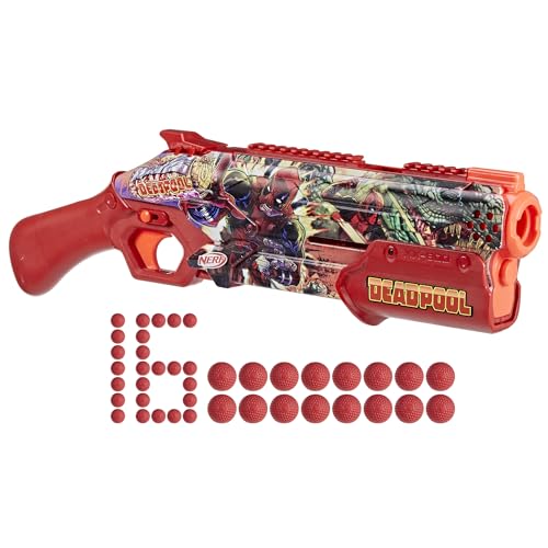 Nerf Marvel Deadpool Blaster, 16 Nerf Rival Accu-Rounds, Pump Action, Breech Load, Geschenke für Teenager, 14+ von NERF