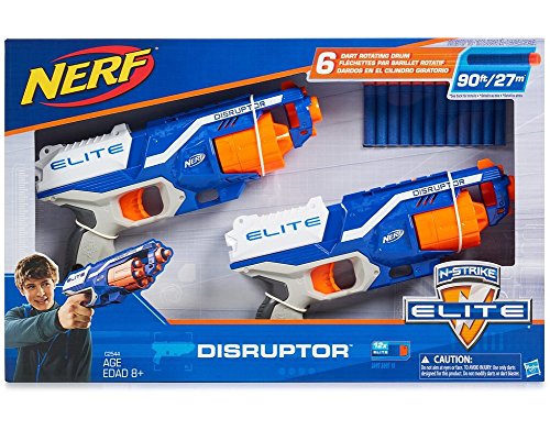 Nerf N-Strike Elite Disruptor Blaster 2er Pack 6 Dart Rapid Fire Shots 90' Hasbro von NERF