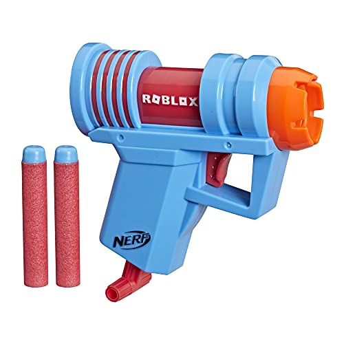 NERF Roblox Mad City: Plasma Ray Dart Blaster, Pull-Down Priming Handle, 2 Elite Darts, Code to Unlock in-Game Virtual Item von NERF