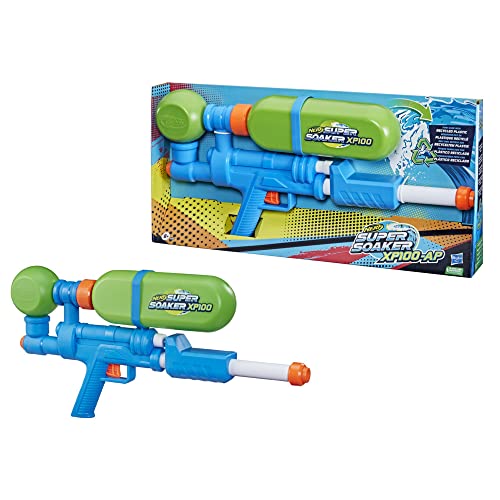 Nerf Super Soaker XP100-AP Wasserblaster, der Tank besteht aus recyceltem Plastik, Spritz-Attacke mit Druckluft, Multi (E6285) von NERF