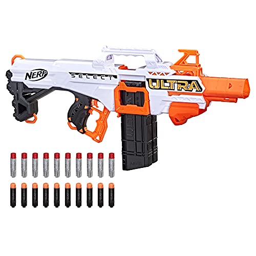 Nerf Ultra Select vollmotorisierter Blaster, Distanz- oder Präzisionsschüsse, mit Magazinen und Darts, nur mit Nerf Ultra Darts kompatibel, 7.9 x 71.1 x 30.5 cm Nerf Ultra Select vollmotorisierter Blaster, Distanz- oder Präzisionsschüsse, mit Magazinen und Darts, nur mit Nerf Ultra Darts kompatibel, 7.9 x 71.1 x 30.5 cm von NERF