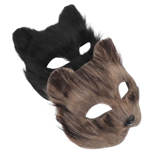 NESTINGHO 2 Stück Tiermaske Dekorative Maskerade Maske Halbfuchs Maske Halloween Fuchs Maske Halloween Kostümzubehör Halloween Dekor Karnevalsmaske Maskerade Party Maske von NESTINGHO