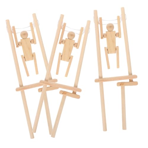 NESTINGHO 3st Hölzernes Männerspielzeug Unvollendeter Holzroboter Naturkörper Gelenk Puppenspielzeug Mit Beweglichen Gelenken Blanko-peg-Puppen Holzpflockmenschen Kleine Puppe Einstellbar von NESTINGHO