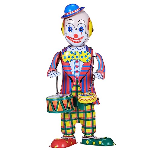 NESTINGHO Clown Dekoration Clown Schlagzeuger Spielzeug Aufziehspielzeug Für Kinder Partyzubehör Retro Figur Uhrwerk Spielzeug Clown Schlagzeuger Figur Clown Figur Clown Spielzeug von NESTINGHO