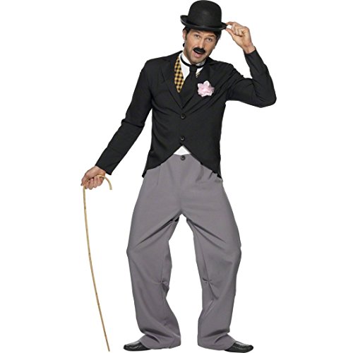 NET TOYS 20er 30er Jahre Charlie Chaplin Kostüm Filmstar schwarz M 48/50 Komiker Clown Bekleidung Starkostüm Outfit Herrenkostüm Fasching von NET TOYS