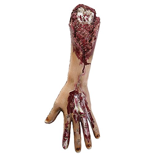 NET TOYS Halloween Körperteile Abgetrennte Gliedmaßen Arm Abgehakter Arm Verstümmelte blutige Arme Horror Stumpf mit Fleischwunden Abgerissenes Körperteil mit Wunden Halloweendekoration gruselig von NET TOYS