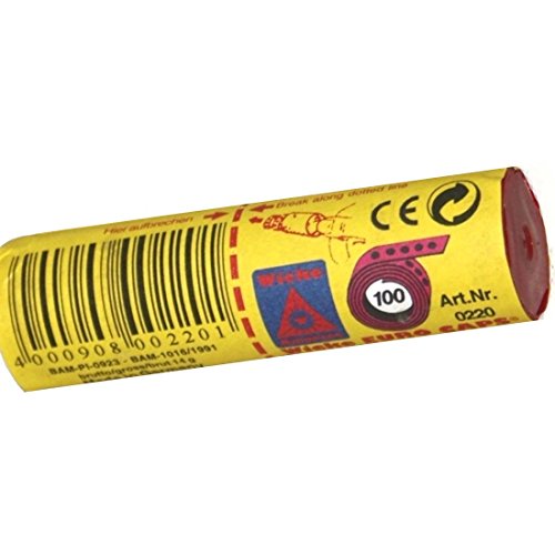 NET TOYS 100 Schuss Papier Munition Zündplättchen Amorces Bänder Gun Caps Streifenmunition von NET TOYS