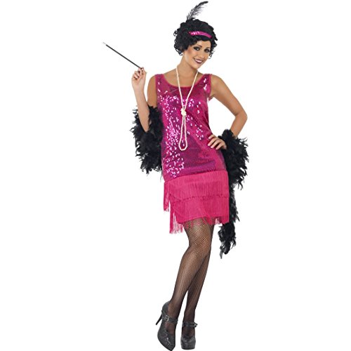 NET TOYS 20er Jahre Charleston Kostüm Flapper Kleid pink M 40/42 Charlestonkleid Flapperkleid Charlestonkostüm Damenkostüm sexy von NET TOYS