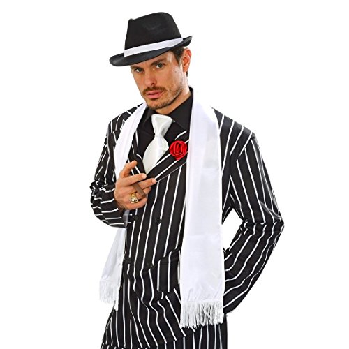 NET TOYS 20er Jahre Satin Schal Mafia Schultertuch mit Fransen Gangster Tuch Edler Satinschal Charleston Fransenschal Charleston Kostüm Zubehör NET TOYS 20er Jahre Satin Schal Mafia Schultertuch mit Fransen Gangster Tuch Edler Satinschal Charleston Fransenschal Charleston Kostüm Zubehör von NET TOYS