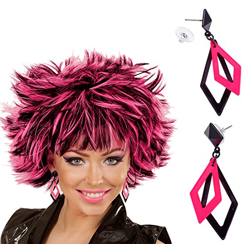 NET TOYS 80er Jahre Ohrringe Rhombus Damenohrringe Schwarz-Rosa Modeschmuck Ohrstecker 80s Ohrschmuck Neon NET TOYS 80er Jahre Ohrringe Rhombus Damenohrringe Schwarz-Rosa Modeschmuck Ohrstecker 80s Ohrschmuck Neon von NET TOYS