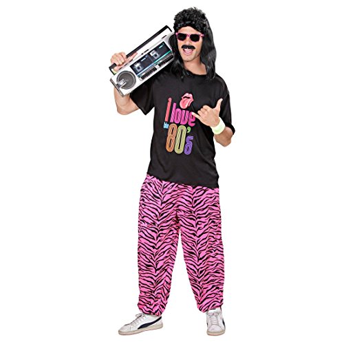 NET TOYS 80er Jahre Trainingshose Zebra Jogginghose M/L 48 bis 52 80s Outfit Verkleidung Trainingsanzug Hose Jogginganzug Bad Tast Kostüm Kleidung von NET TOYS