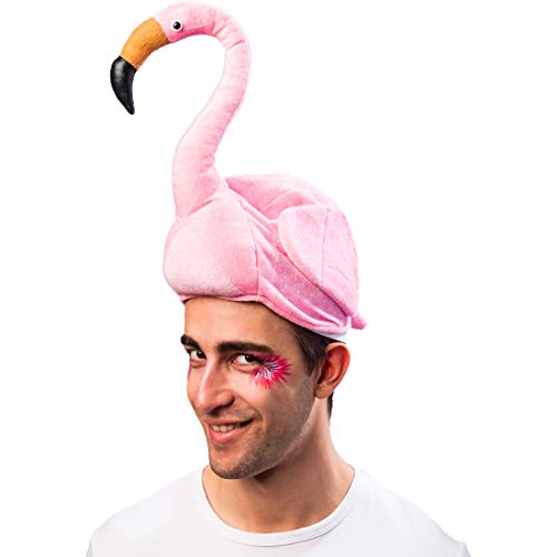 NET TOYS Angesagte Flamingo-Mütze für Erwachsene | Rosa | Originelle Unisex-Mütze komischer Vogel | Wie geschaffen für Junggesellenabschied & Fasching von NET TOYS