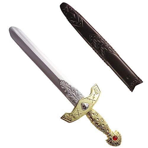 NET TOYS Arabischer Spielzeug-Dolch mit Schmuckstein - Gold-Schwarz 45cm - Vielseitiges Party-Accessoire Mini-Schwert Pirat - Perfekt geeignet für Fasching & Karneval von NET TOYS