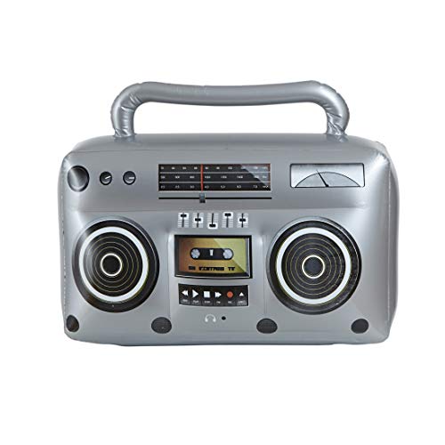 NET TOYS Aufblasbarer Ghettoblaster | 50 cm groß in Silber | Originelles Party-Accessoire Kassetten-Recorder zum Aufblasen | Wie geschaffen für 80er-Party & Kostümfest NET TOYS Aufblasbarer Ghettoblaster | 50 cm groß in Silber | Originelles Party-Accessoire Kassetten-Recorder zum Aufblasen | Wie geschaffen für 80er-Party & Kostümfest von NET TOYS