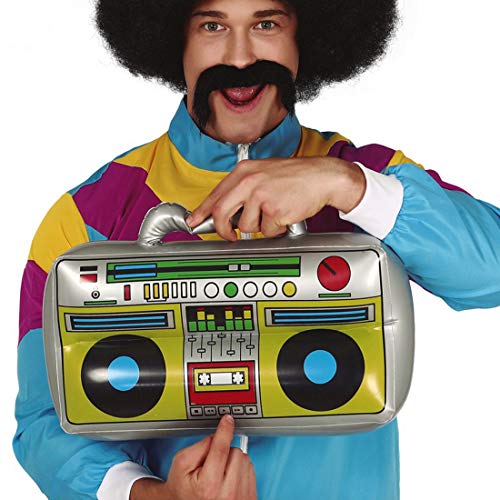 NET TOYS Aufblasbarer Retro Ghettoblaster - 40x20cm - Cooles Party-Zubehör 80er Jahre Riesen-Walkman - EIN Blickfang für Mottoparty & Karneval von NET TOYS