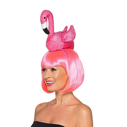 NET TOYS Aufregender Flamingo-Hut für Erwachsene - Rosa - Originelle Party-Kopfbedeckung Paradies-Vogel - Perfekt geeignet für Festival & Straßenkarneval von NET TOYS
