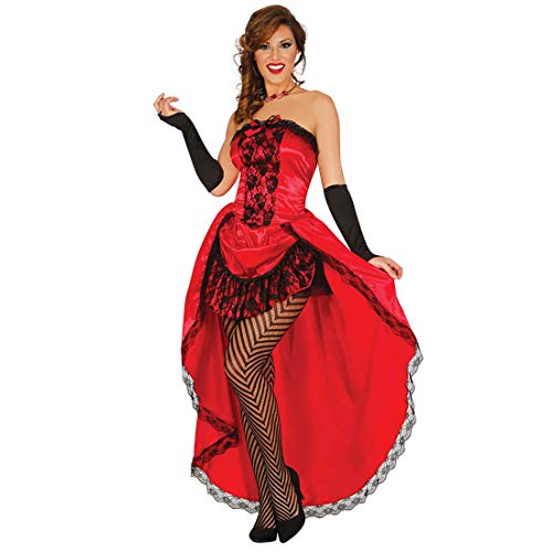 NET TOYS Aufregendes Burlesque-Kleid für Damen - Rot-Schwarz L (42/44) - Edle Frauen-Kostümierung Revue Tänzerin - Genau richtig für Mottoparty & Fasching von NET TOYS