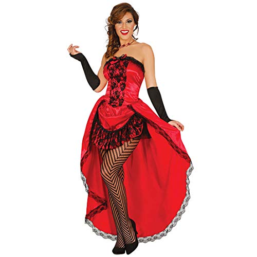 NET TOYS Aufregendes Burlesque-Kleid für Damen - Rot-Schwarz M (38/40) - Edle Frauen-Kostümierung Revue Tänzerin - Genau richtig für Mottoparty & Fasching von NET TOYS