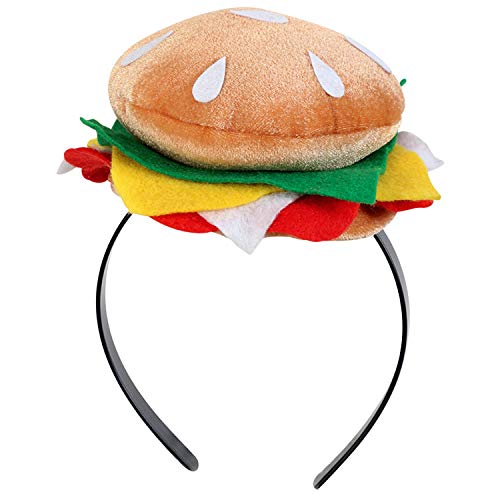 NET TOYS Ausgefallener Burger-Haarreifen für Erwachsene - Außergewöhnlicher Unisex-Kopfschmuck Hamburger - EIN Highlight für Junggesellenabschied & Bad Taste Party von NET TOYS
