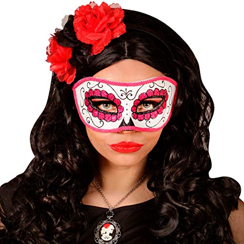 NET TOYS Außergewöhnliche Sugar Skull Maske für die Augen - Schönes Unisex-Kostüm-Zubehör Calavera Augenmaske mit Verzierungen - EIN Blickfang für Halloween & Mottoparty von NET TOYS