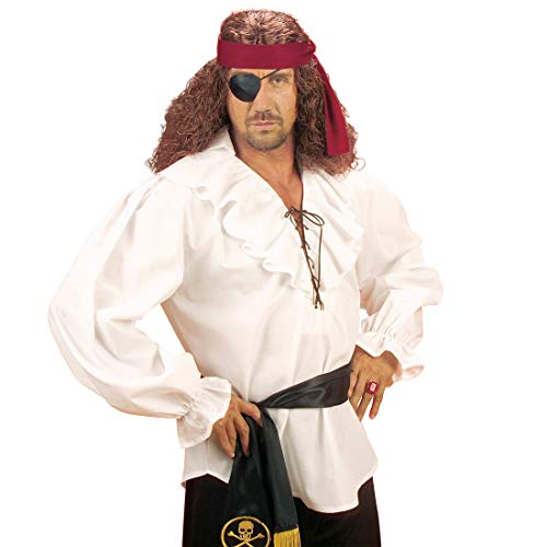 NET TOYS Authentisches Piraten-Hemd für Männer - Weiß M/L (50/52) - Vielseitige Herren-Verkleidung Mittelalterliches Herren-Hemd mit Schnürung - Genau richtig für Piratenparty & Mittelalterfest von NET TOYS