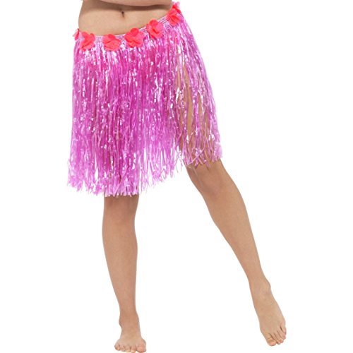 NET TOYS Bastrock Karibik Hawaii-Rock rosa Baströckchen Südsee Hula Outfit Hawaiianerin Kostüm Zubehör Strandparty Accessoire von NET TOYS