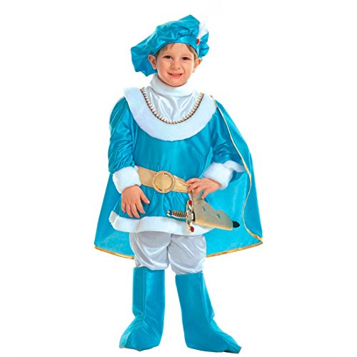 NET TOYS Blauer Prinz Kostüm König Kinderkostüm 110 cm Edles Prinzenkostüm Kleiner Märchenprinz Jungenkostüm Prince Kind Faschingskostüm Edelmann Märchenkostüm Junge von NET TOYS