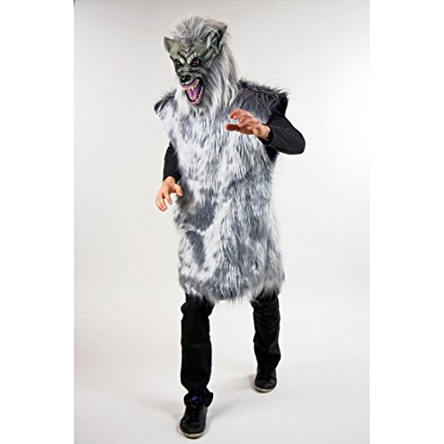 NET TOYS Böser Wolf Kostüm Wolfskostüm L Biest Kostüm Wolfkostüm Grauer Wolf Verkleidung Karnevalskostüm Faschingskostüm von NET TOYS