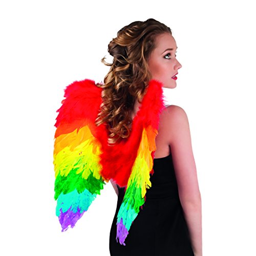 NET TOYS Bunte Engelsflügel Regenbogen Einhorn Flügel 50 x 50 cm Rainbow Federflügel Kostüm Flügel Engel NET TOYS Bunte Engelsflügel Regenbogen Einhorn Flügel 50 x 50 cm Rainbow Federflügel Kostüm Flügel Engel von NET TOYS