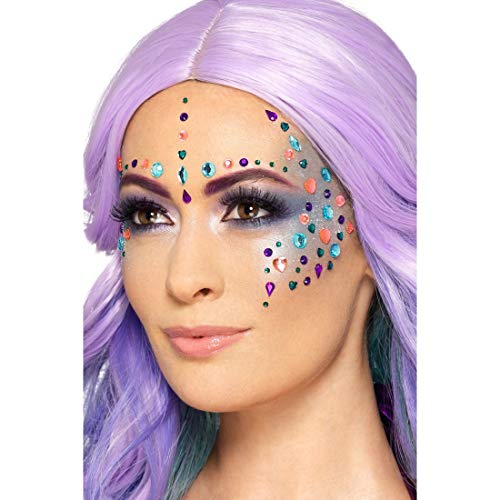NET TOYS Bunte Glitzersteine fürs Gesicht | 100 Aufkleber | Funkelndes Damen-Accessoire Strass-Steine zum Aufkleben | EIN Highlight für Themenabend & Fasching von NET TOYS