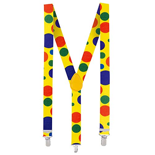 NET TOYS Bunte Hosenträger mit Punkten Clown - Knalliges Unisex-Accessoire Narren-Kostüm - Wie geschaffen für Fasching & Kostümfest NET TOYS Bunte Hosenträger mit Punkten Clown - Knalliges Unisex-Accessoire Narren-Kostüm - Wie geschaffen für Fasching & Kostümfest von NET TOYS