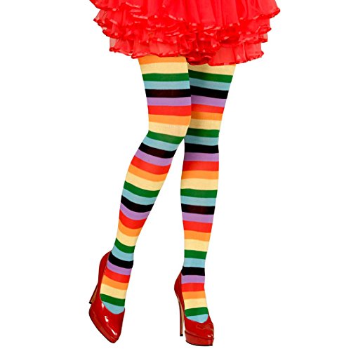 NET TOYS Bunte Ringelstrumpfhose Regenbogen Strumpfhose bunt Geringelte Damenstrumpfhose Pantyhose Damenstrümpfe Nylon Damen Strümpfe Strumphosen Feinstrumpfhosen von NET TOYS
