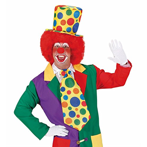 NET TOYS Bunter Clown Hut Klown Zylinder bunt gepunktet Narrenhut Clownmütze Schelm Kopfbedeckung Harlekin Kostüm Zubehör Clownhut Clownshut von NET TOYS