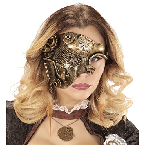 NET TOYS Edle Steampunk Maske für Erwachsene | Kupfer-Metallic | Elegantes Unisex-Kostüm-Zubehör Halbmaske Dieselpunk | Wie geschaffen für Maskenball & Mottoparty von NET TOYS