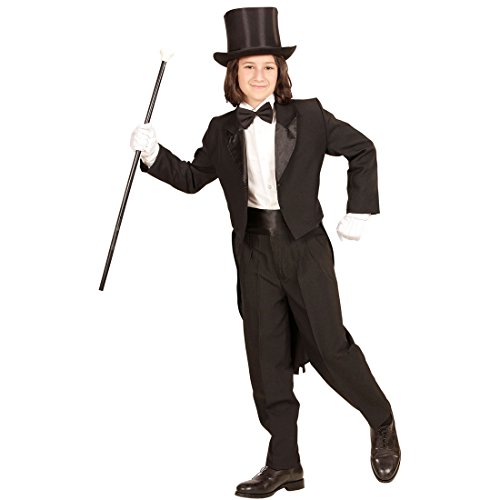 NET TOYS Eleganter Frack für Kinder Kinderfrack schwarz 158, 11 - 13 Jahre Anzug Jacke für Jungen Gentleman Gehrock Hochzeit von NET TOYS