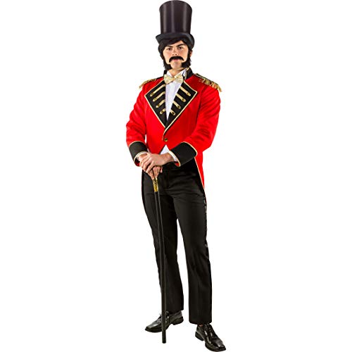 NET TOYS Eleganter Herren-Frack Dompteur | Rot-Schwarz in Größe 60/62 (XXL) | Edle Männer-Verkleidung Zirkus-Direktor | Ideal für Fasching & Fasnet von NET TOYS