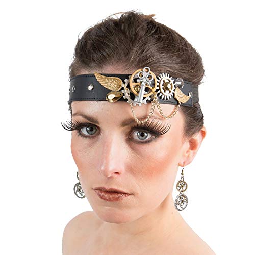 NET TOYS Extravagantes Steampunk Haarband im Retro-Look - Stylisches Damen-Kostüm-Zubehör Viktorianischer Kopfschmuck für Frauen - EIN Blickfang für Karneval & Kostümfest von NET TOYS
