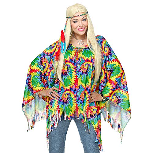 NET TOYS Farbenfroher Hippie Poncho mit Stirnband - Bunt - Außergewöhnliche Unisex-Verkleidung Flower Power Kostüm im Batik-Look - EIN Blickfang für Festival & Kostümfest NET TOYS Farbenfroher Hippie Poncho mit Stirnband - Bunt - Außergewöhnliche Unisex-Verkleidung Flower Power Kostüm im Batik-Look - EIN Blickfang für Festival & Kostümfest von NET TOYS