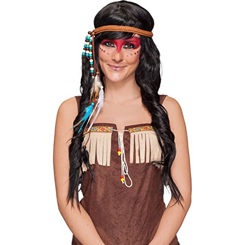 NET TOYS Feder Stirnband Indianer Kopfschmuck Indianerin Haarband Western Kopfband Pocahontas Haarschmuck Indianerkostüm Accessoire Karnevalskostüme Zubehör von NET TOYS
