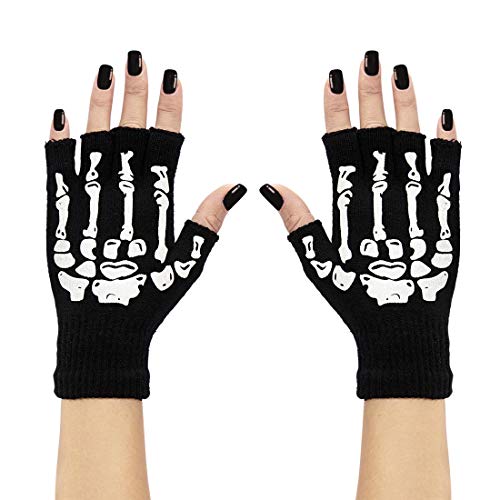NET TOYS Fingerlose Skelett-Handschuhe | Schwarz-Weiß | Schauriges Frauen-Kostüm-Zubehör Damen-Handschuhe ohne Finger geeignet für Halloween & Horror-Party NET TOYS Fingerlose Skelett-Handschuhe | Schwarz-Weiß | Schauriges Frauen-Kostüm-Zubehör Damen-Handschuhe ohne Finger geeignet für Halloween & Horror-Party von NET TOYS