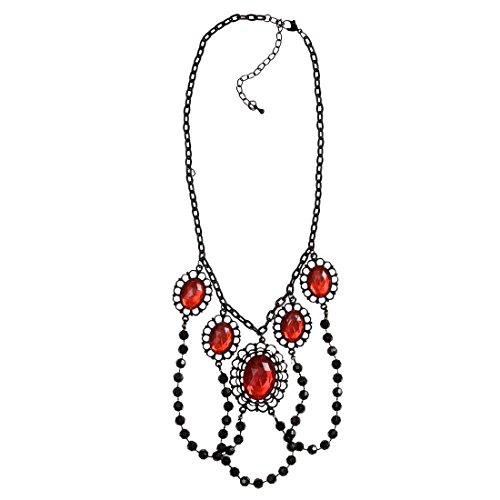 NET TOYS Gothic Collier mit Juwelen Edelstein Halskette rot Hexen Kette Vampirin Schmuck Manor Perlenkette Halloween Kostüm Accessoire NET TOYS Gothic Collier mit Juwelen Edelstein Halskette rot Hexen Kette Vampirin Schmuck Manor Perlenkette Halloween Kostüm Accessoire von NET TOYS