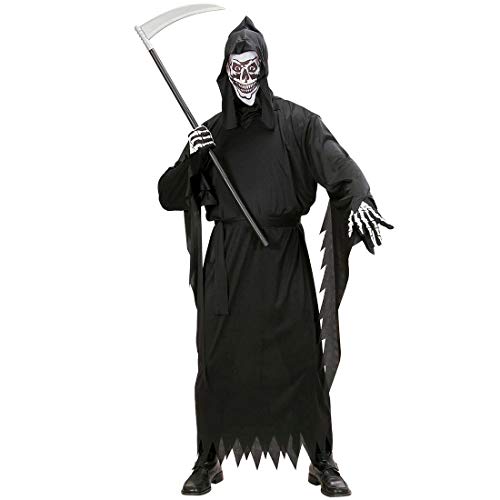 NET TOYS Gruseliges Geister-Kostüm Spuk-Gespenst für Erwachsene - Schwarz M (50) - Unheimliche Herren-Verkleidung Sensenmann - Perfekt geeignet für Halloween & Horror-Party von NET TOYS