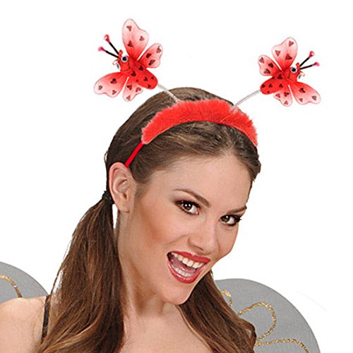 NET TOYS Haarreif Marienkäfer Haarreifen Accessoire Marienkäferhaarreif Fühler Lady Bug Kostüm Accessoires Zubehör Fasnet Fasnacht von NET TOYS