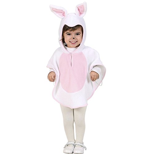 NET TOYS Hasen Kostüm Kinder Hasenkostüm 98 cm 1-2 Jahre Häschen Poncho Bunny Kapuzenponcho Tier Kinderkostüm Hase Tierkostüm Kapuzencape Karnevalskostüme Kleinkinder von NET TOYS