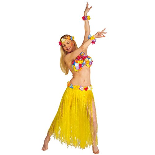 NET TOYS Hawaii Kostüm Hawaiirock gelb Bastrock Bast Rock Fasching Karneval von NET TOYS